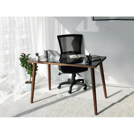 Dmora - Scrivania Euphro, Scrittoio multiuso, Tavolo per ufficio porta PC, Piano di lavoro, 110x60h73 cm, Noce, con imballo rinforzato, con imballo rinforzato (1/5)