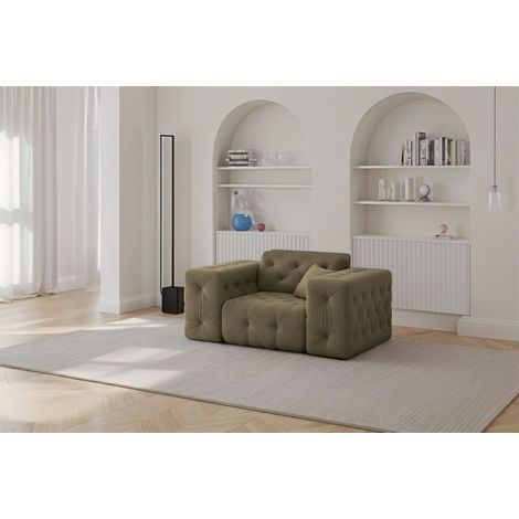 Sessel Designersessel CHANTAL in Stoff Moly Grün (1/5)