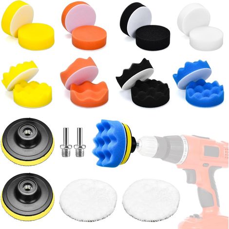 Packung mit 22 Polierschwämmen für Exzenterschleifer - inklusive 2 M10-Adaptern (1/5)