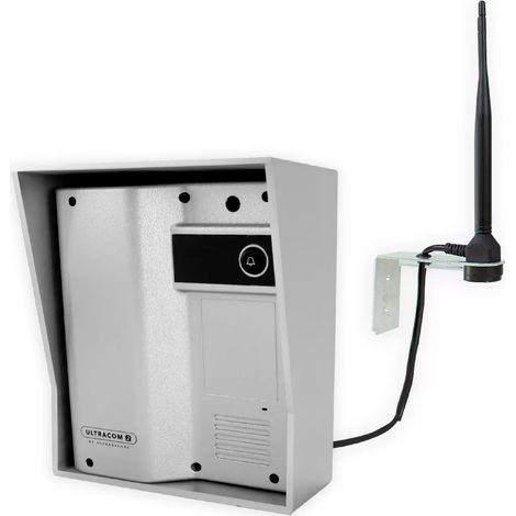Platine de rue 600m autonome individuelle sans-fil - UltraCOM2 visière argentée + antenne : contourner obstacle / pilier (1/5)