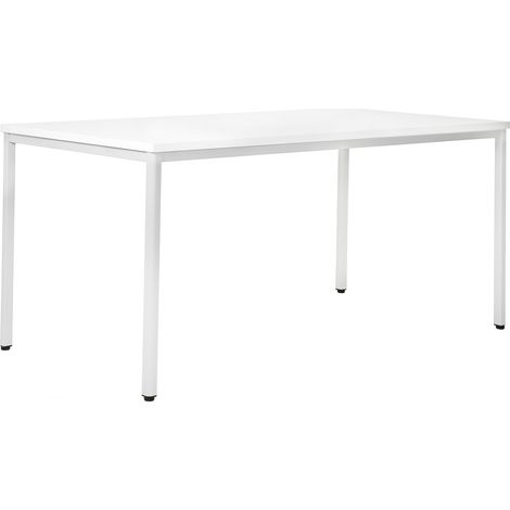 STIER Allzwecktisch 800 x 800 x 720 mm in lichtgrau mit weißer Tischplatte, sehr robust und vielseitig einsetzbar, ideal für Büro- und Geschäftsausstattung, Office Desk in unterschiedlichen Größen