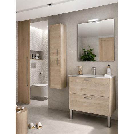 Meuble de salle de bains - Urban (2 tiroirs - 600 mm ) - Coloris: chêne naturel- réf : 111967 - SALGAR (1/4)