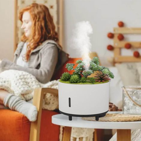 Humidificador USB con forma de planta y protección automática – mini humidificador (200 ml), portátil, funcionamiento silencioso, ideal para la oficina, el dormitorio y la habitación de los niños. (1/5)