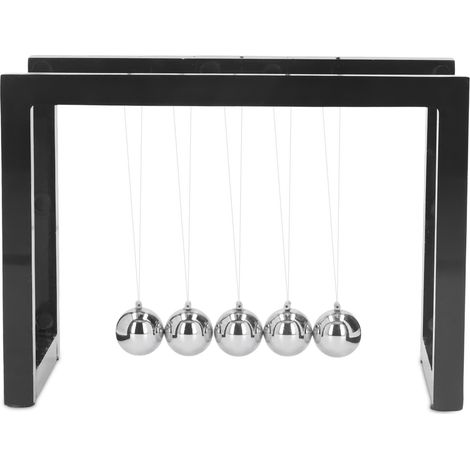 Stahlpendel mit Acrylständer – Anti-Stress-Balanceball für den Schreibtisch, Schwarz (1/5)