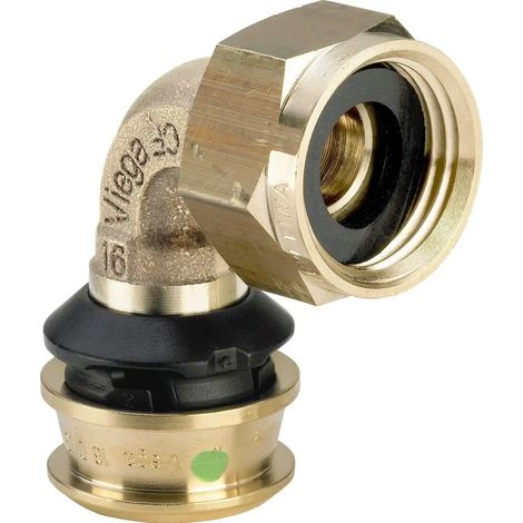 Viega Raccordo a vite Raxofix 90 Gradi, d 16mm, G 3/4 Bronzo al silicio Modello 5355, 646394