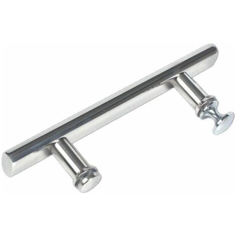 Poignée de porte de douche en ABS chromé de 145 mm (14,5 cm), trou à trou，Poignée de porte de salle de bain en acier inoxydable, argent, deux pièces，Lilaris (1/5)