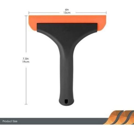 Raclette en Silicone 15 cm pour Multi-Surfaces - 2 Pièces, Noir et Orange, avec Trépied Intégré pour Douche, Fenêtre, Pare-Bris (1/5)