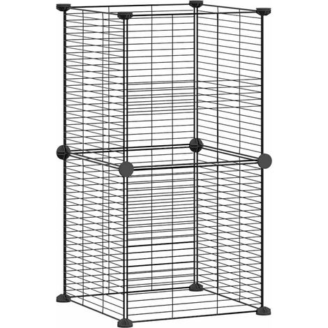 Gabbia per animali con 8 pannelli 35 x 35 cm acciaio nero 020041601