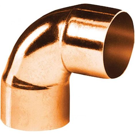 coude 90 degrès à souder en cuivre - petit rayon - femelle / femelle - diamètre 16 mm - sachet de 10 (1/2)