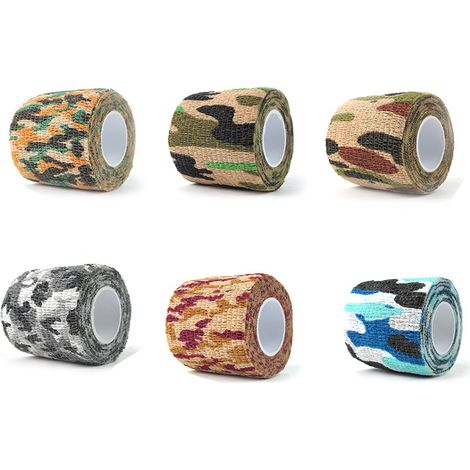 Bande adhésive camouflage pour extérieur, auto-adhésive, extensible et élastique. (1/5)