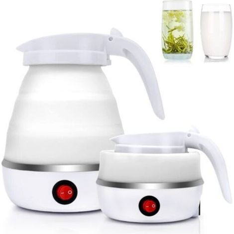 [JAMAIS UTILISÉ]0.6L Bouilloire de Voyage Pliable en Silicone Électrique Pliable, Mini Bouilloire Portable avec Fond en Acier Inoxydable pour Camping,Vacances 600w Ebullition Rapide