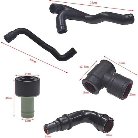 Kit de 8 durites d'admission d'air et de ventilation du carter pour Toyota TT 1.8L (1998-2006) - Référence : 06A103213 (1/2)
