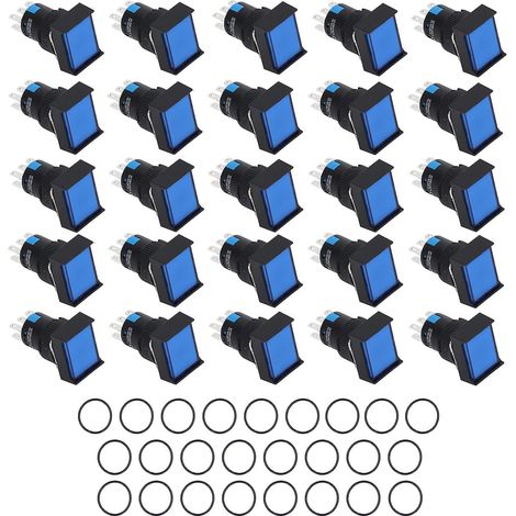 Interrupteur à bouton-poussoir momentané avec témoin lumineux et verrouillage automatique pour appareils électroménagers électriques 0-240 V CA (1/5)