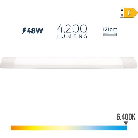 Regleta led 48 w 6500 k luz fria 4200 lm 121,3 x 3,1 x 12 cm (1/6)