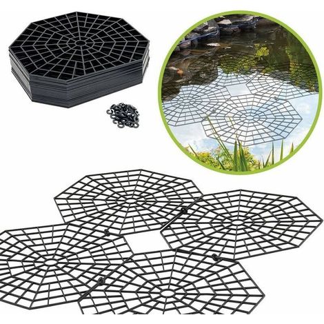 Grilles de protection pour étang – Lot de 20 grilles hexagonales en plastique – Dimensions 26,5 x 31,5 x 0,3 cm – Protection contre oiseaux et prédateurs-Crezuo (1/5)