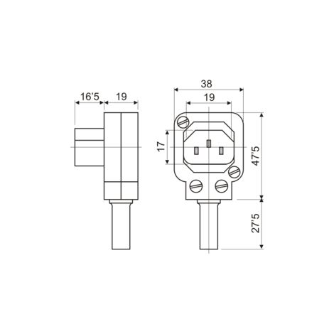 Conector IEC 320 macho de Electro Dh 31.229/SH 8430552076246 (1/2)