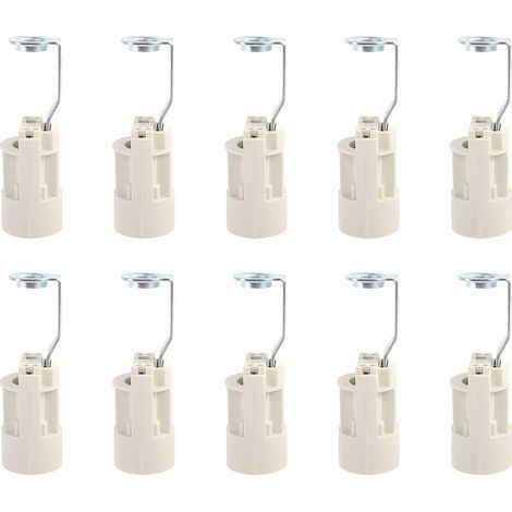 Culot pour ampoule E14 Douilles de Lampe E14 Réglables Convertisseur Douilles E14 Douille à Baïonnette Support 10 PCS (Blanche) (1/5)