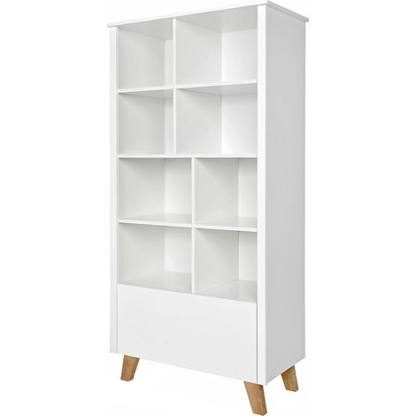 Bibliothèque 1 tiroir Novelies Zara Blanc (1/5)