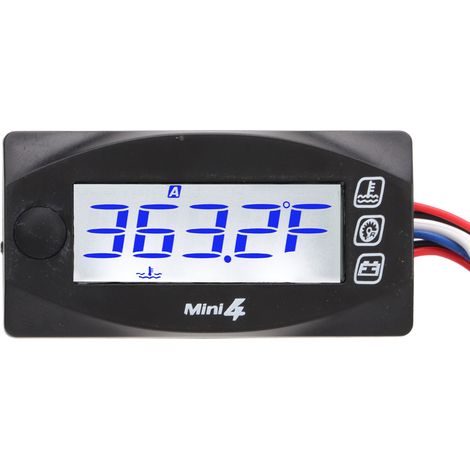 Jauge de température d'eau LCD éclairage bleu moto, connecteur 3 voies faisceau câble thermomètre 18mm/0.71in (1/5)