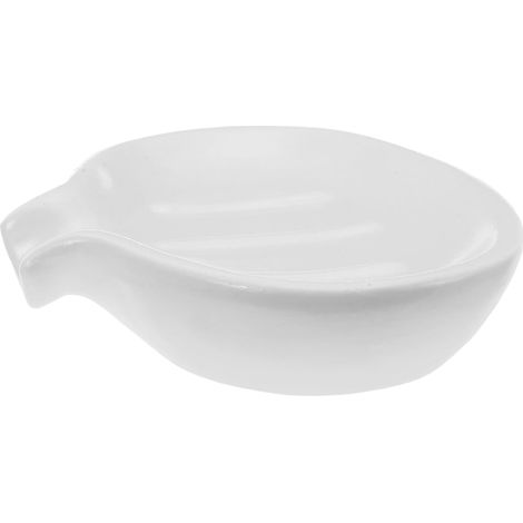 Porte-savon en céramique blanc pour salle de bain (1/5)