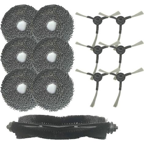 Pièces de rechange pour aspirateur robot Kärcher RCV5 Plus : brosse principale, brosses latérales et chiffon de nettoyage. (1/5)