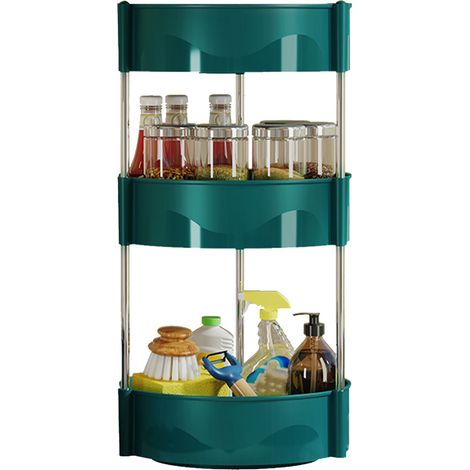 Lot de 3 étagères rotatives pour épices, boîte de rangement multifonction verte pour cuisine (1/5)