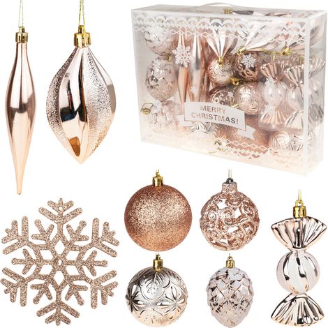 TG57484-2 PALLINE PER ALBERO DI NATALE oro SET XXL 29 pezzi MOTIVI pallina pallina pallina stella