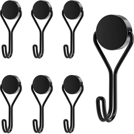 Set mit 6 magnetischen Haken für Küche, Büro und Kühlschrank, Halter für Werkzeuge und Dekorationen - Crezuo