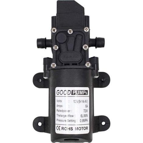 Pompe Aspirante À Membrane Haute Pression 12V 72W 6L Tuyau Droit Pour Eaux Usées (1/4)