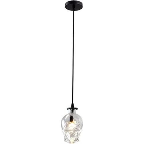 TONFON Rétro Lustre en Verre Personnalité Crâne Bar Moderne Pendentif Lumière Réglable Restaurant E14 Plafonnier Luminaire for Cuisine Île Salle À Manger Chambre Couloir Bar Salon (1/5)