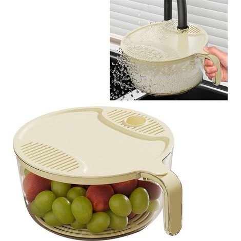 Passoire de Cuisson Plastique Moderne avec Manche, Grande Capacité pour Légumes, Riz, Pâtes et Aliments (1/5)