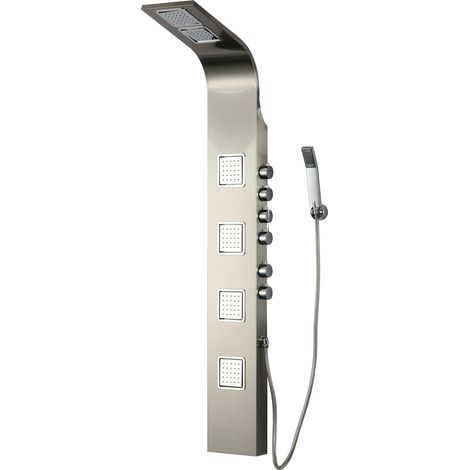 Colonne de douche hydromassante en acier inoxydable, chromé (1/5)