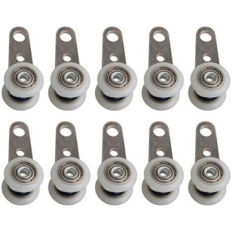 Set mit 10 Rollen für Terrassentüren oder Schiebetüren – Metall und Kunststoff – 4,5 x 1,9 cm (1/5)
