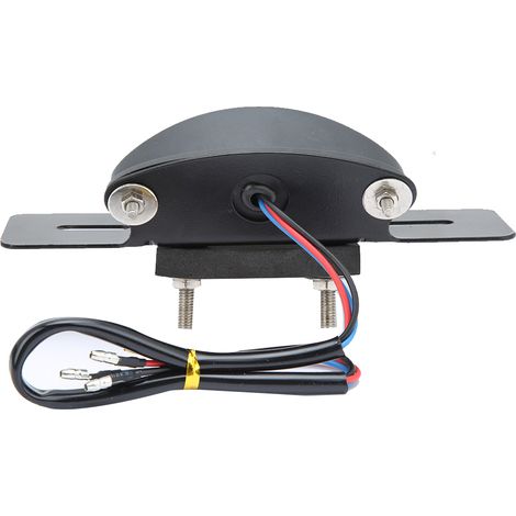 Feu arrière de frein universel 12 V pour moto, à LED, accessoire modifié, support noir, lentille fumée, lumière rouge (1/5)