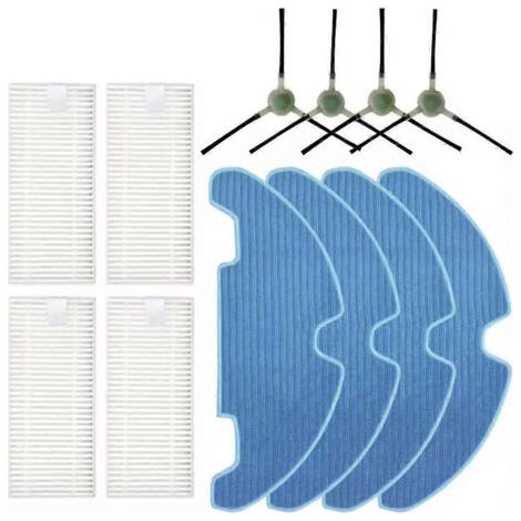 Lot de 12 pièces de rechange pour aspirateur robot Lefant M310 : brosse latérale, chiffon de nettoyage et filtre HEPA
