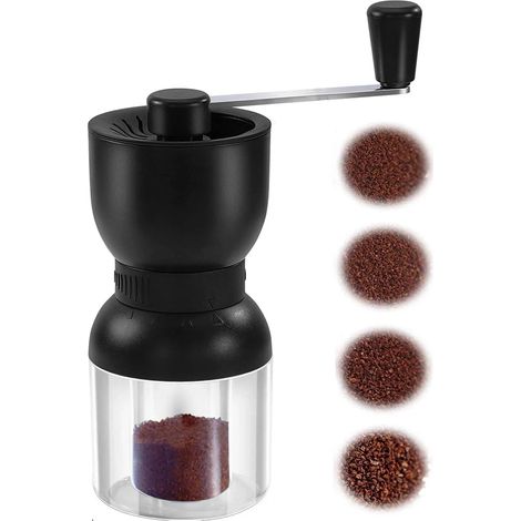 Moulin à café manuel en céramique avec meules en céramique, pour expresso, café à la française et café filtre, pour une utilisation à la maison et en voyage.-AquaForge (1/5)