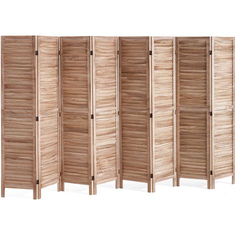 VEVOR Divisorio in Legno per Ambienti, Divisorio per Privacy Pieghevole in Legno a 8 Pannelli, Divisorio per Persiane per Interni Alto 1700 mm, Divisorio Decorativo Portatile, Colore Legno Originale