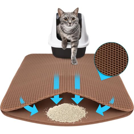 1 Tapis De Litière Pour Chat, Design Nid D'abeille, Matériau Eva Imperméable, Protection Sol Intérieur (1/5)