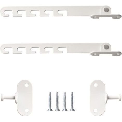 2 pièces 18 cm Entrebailleur Fenetre Sans Perçage Bloque Fenetre Ouverte et Verrous de Portes avec 4 Vis Bloc Fenetre pour Régler l'ouverture de la Fenêtre (Blanc)