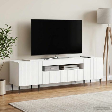 Irovami LED TV Stand White Engineered Wood (1/5)