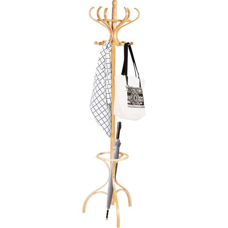 Appendiabiti da Terra, Appendi Cappotti, Porta Cappotti da Ingresso, 182 x 48 x 48 cm (Legno) (1/5)
