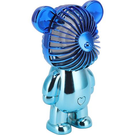 Tragbarer Handventilator, niedliches Bärenmotiv, USB-aufladbar, ideal für Büro, Schlafzimmer und Leseecke (A3-Format). (1/5)