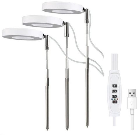 15W verstellbare Pflanzenwachstumslampe, Drei-Kopf-Design, rotes und blaues Licht, 3,5 Zoll.