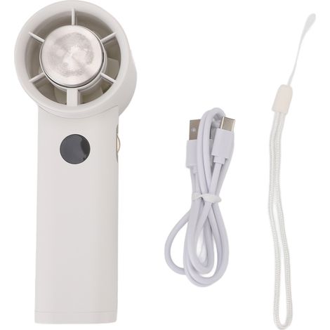 Portable Small Fan High Speed Cordless High Wind Power Cooling Handheld Fan for Outdoor White (1/5)