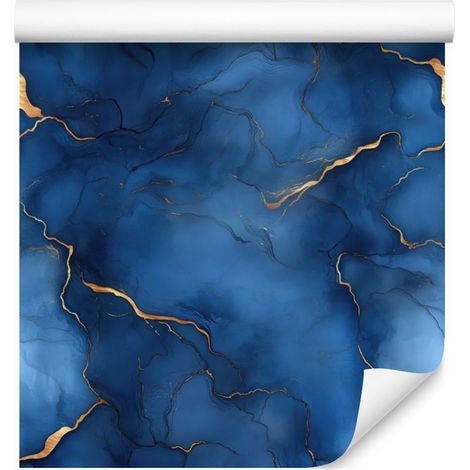 Papier peint bleu encre, bleu marine, azur et graphite 50x1000 cm (1/5)