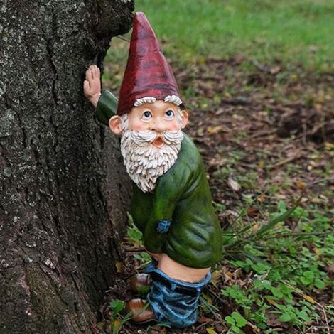 1 pièce Nain de jardin, statue décorative en résine, nain à barbe blanche 15 cm, idéal pour jardin, terrasse ou intérieur