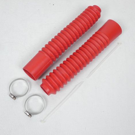 Paire soufflet Protection de fourche Ø32mm 340mm Rouge 3AS Racing (1/2)