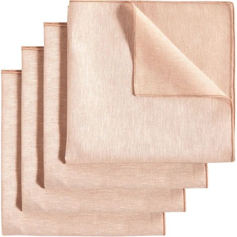 Lot 4 serviettes de table lin et coton rose 41 x 41 cm - LUCCIANA 9642 (1/3)