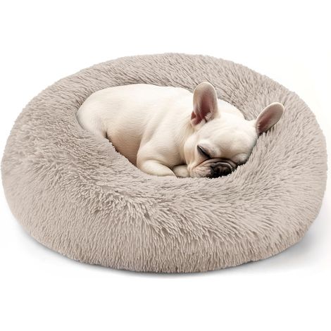 Runder und weicher Katzen- und Hundekorb, maschinenwaschbar, beige, Außendurchmesser 60 cm, 1 Stück (1/5)