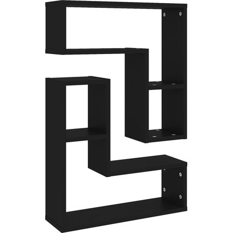 Maison Exclusive - Wandregale 2 Stk. Schwarz 50x15x50 cm Holzwerk (1/5)